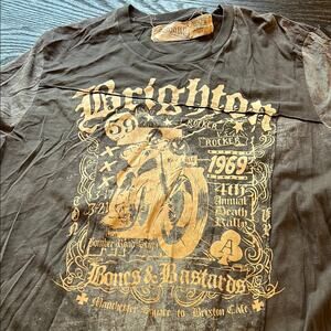 Salvage Black and Gold Short Sleeve Tee with Vintage Graphic